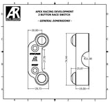 TWO BUTTON ENGINE RACE SWITCH FOR APRILIA RSV4, TUONO (ALL YEARS) (BREMBO MOUNT OFFSET) - Apex Racing Development