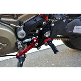 Adjustable Rearsets For Hypermotard 1100/796 and Multistrada 1100/1000/620, Color: Black/x - Apex Racing Development