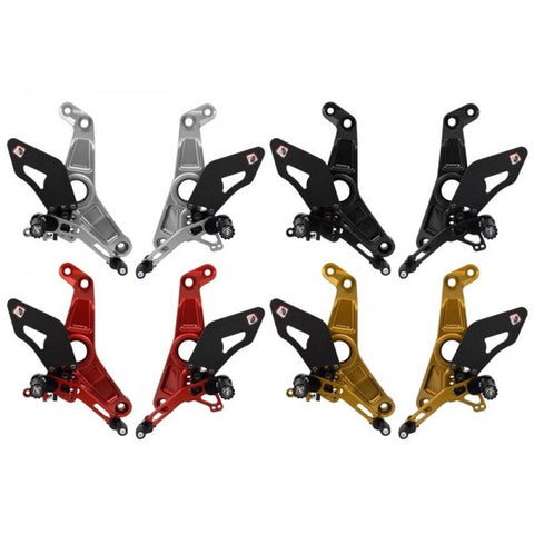 Ducabike Adjustable Rearsets with Folding Pegs For Monster 1200R, Multiple Colors - Apex Racing Development