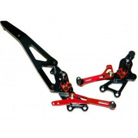 Adjustable Rearsets For Hypermotard 821/939 with Fixed Foot pegs, Color: Smoke/Black - Apex Racing Development