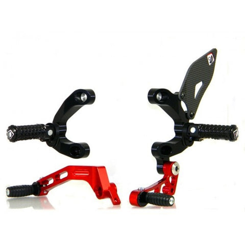 Ducabike Adjustable Rearsets For Streetfighter w/ Fixed Footpegs, Multiple Colors - Apex Racing Development
