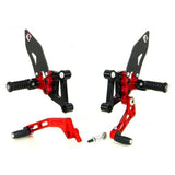 Ducabike Adjustable Rearsets w/ folding Pegs For 1198 / 1098 / 848, Colors: Black/Red/Gold/Silver - Apex Racing Development