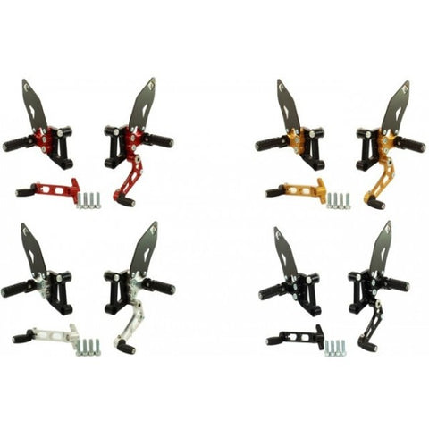 Ducabike Adjustable Rearsets with Fixed Pegs For 749 / 999, Multiple Colors - Apex Racing Development