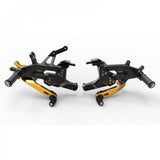 Ducabike Type 1 Adjustable Rearsets For Panigale V4 with Fixed Foot pegs, Color: Black/Black - Apex Racing Development