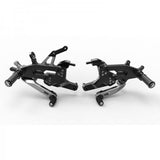 Ducabike Type 1 Adjustable Rearsets For Panigale V4 with Fixed Foot pegs, Color: Black/Black - Apex Racing Development